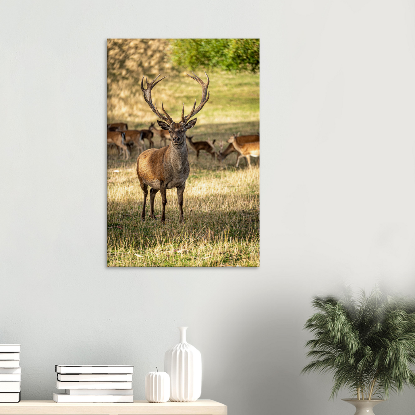 Deer Wildlife Animals Art Nursery Photography Wall Decor Kids Room Poster Playroom Artwork Stag Stretched Canvas 126