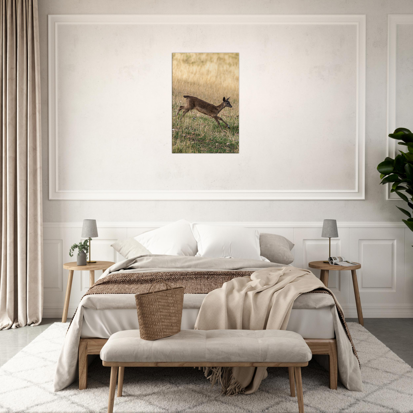 Deer Wildlife Animals Art Nursery Photography Wall Decor Kids Room Poster Playroom Artwork Stag Stretched Canvas 114