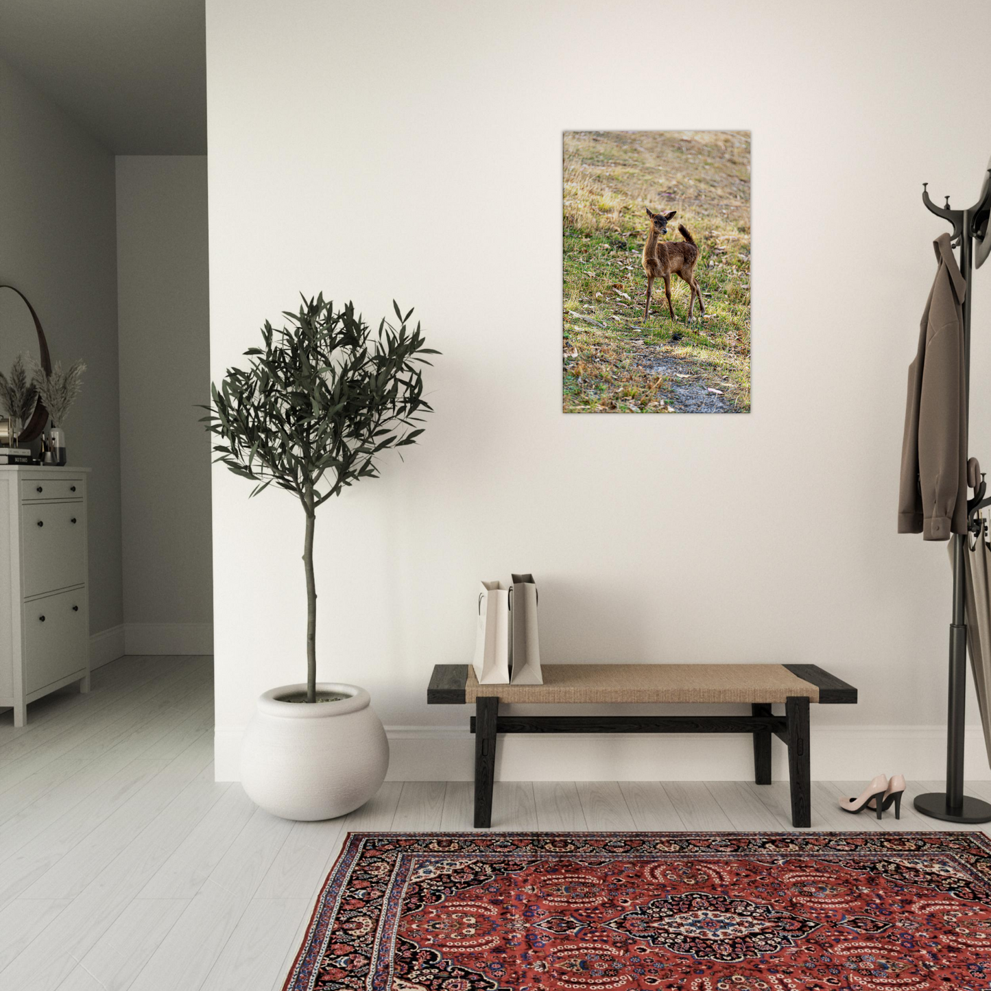 Deer Wildlife Animals Art Nursery Photography Wall Decor Kids Room Poster Playroom Artwork Stag Stretched Canvas 154