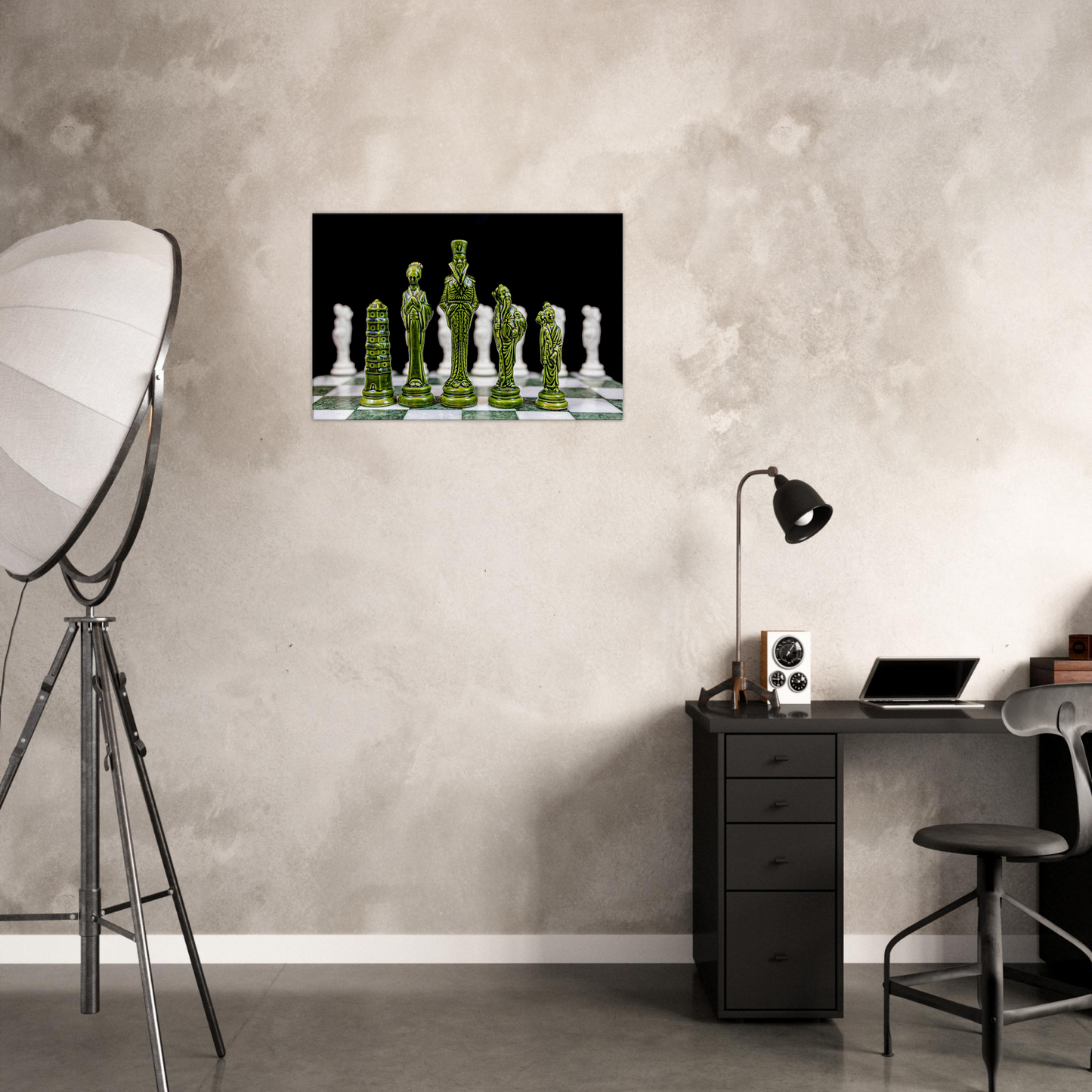 Porcelain Chess Set (made in China) Canvas by Istvan Maar Photography - home office