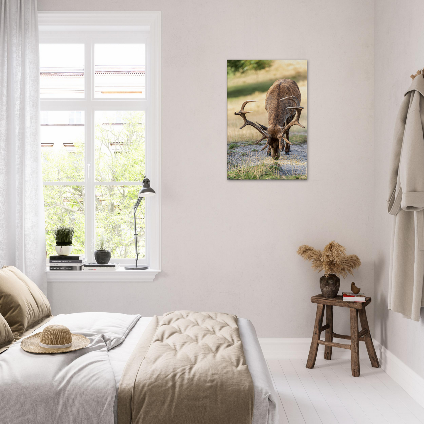 Deer Wildlife Animals Art Nursery Photography Wall Decor Kids Room Poster Playroom Artwork Stag Stretched Canvas 078
