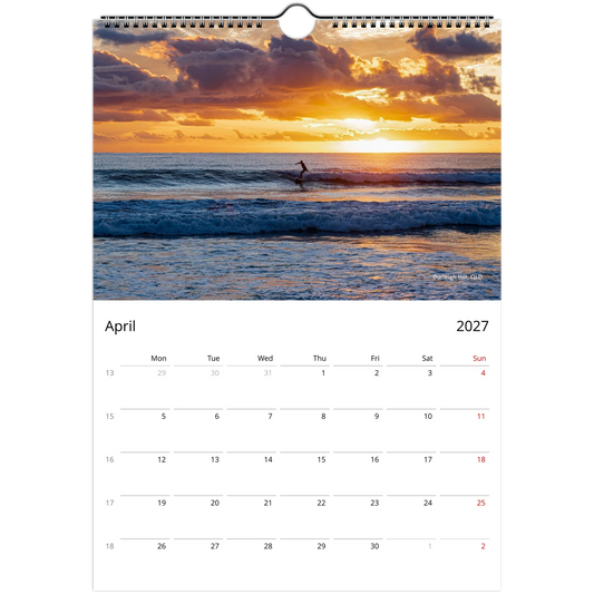 Sunrise Sunset Wall Calendar – lifestyle wall display in home interior