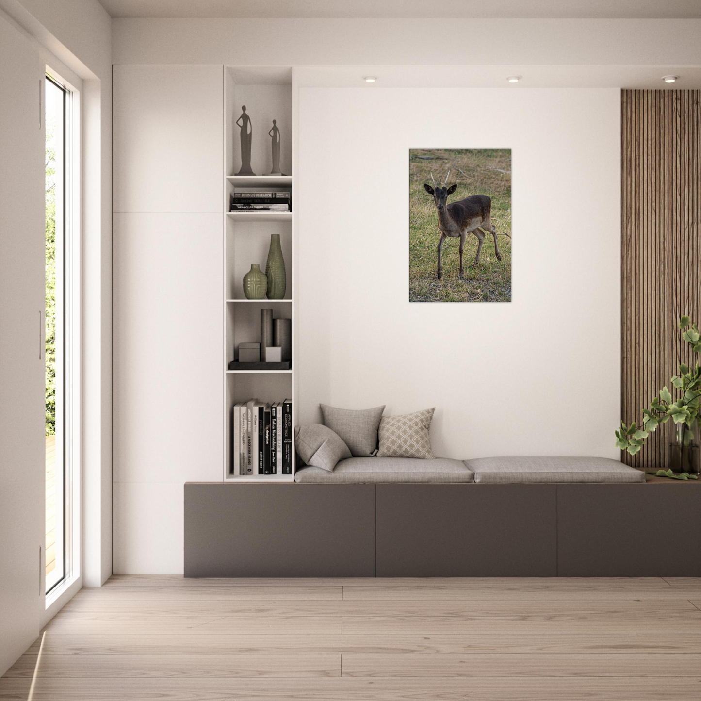 Deer Wildlife Animals Art Nursery Photography Wall Decor Kids Room Poster Playroom Artwork Stag Stretched Canvas 145