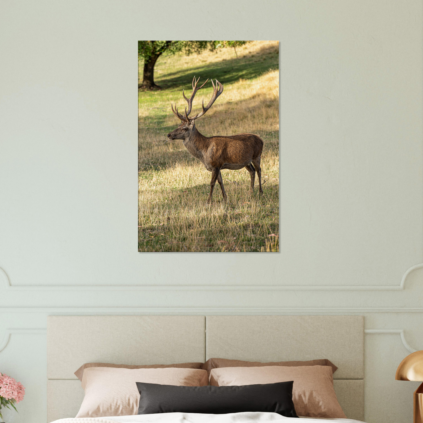 Deer Wildlife Animals Art Nursery Photography Wall Decor Kids Room Poster Playroom Artwork Stag Stretched Canvas 095