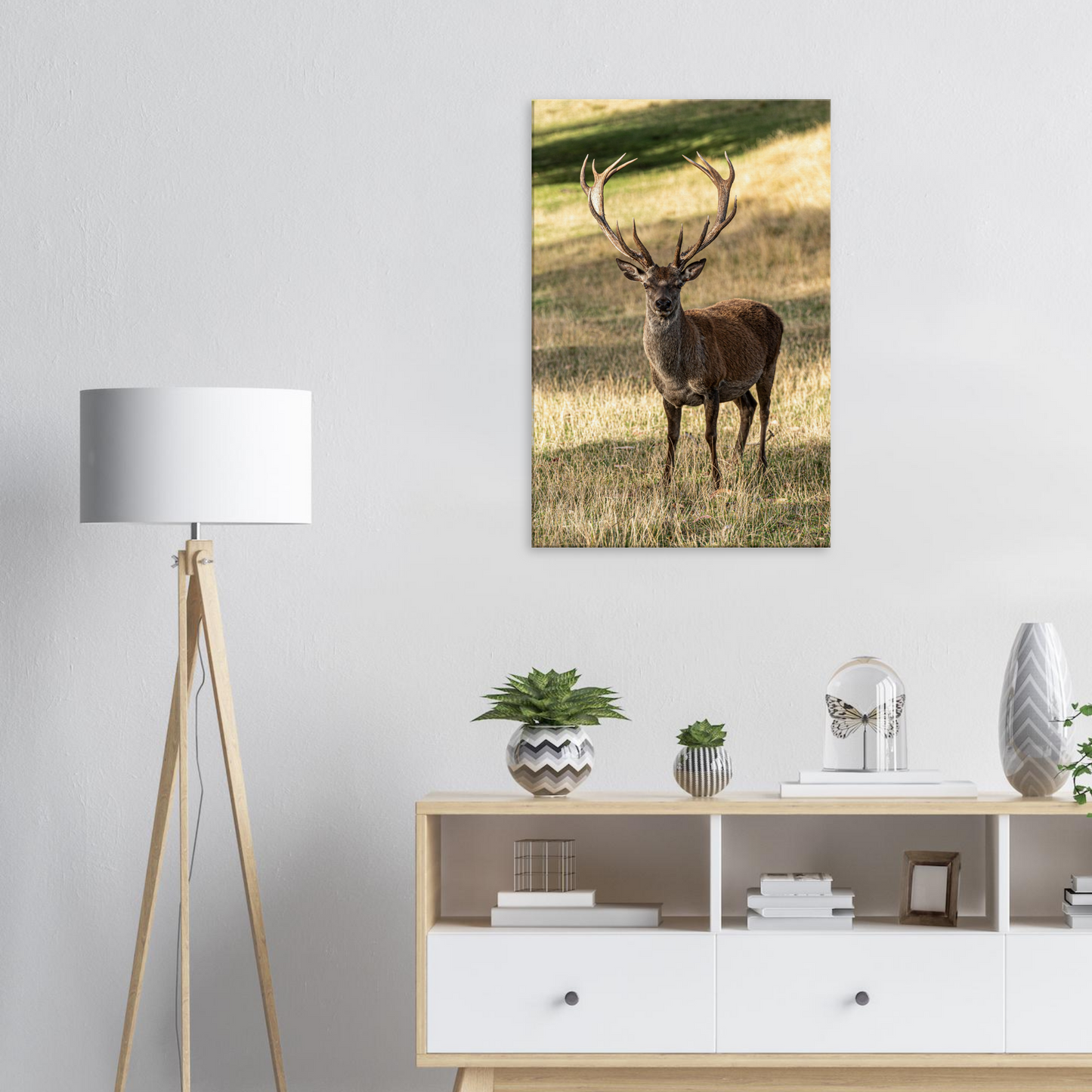 Deer Wildlife Animals Art Nursery Photography Wall Decor Kids Room Poster Playroom Artwork Stag Stretched Canvas 042