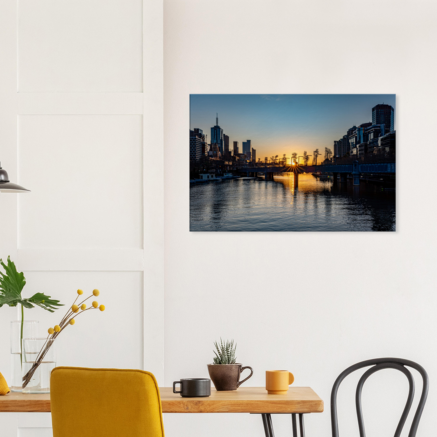 Sunrise on Yarra in Melbourne Poster Canvas by Istvan Maar Photography - dining