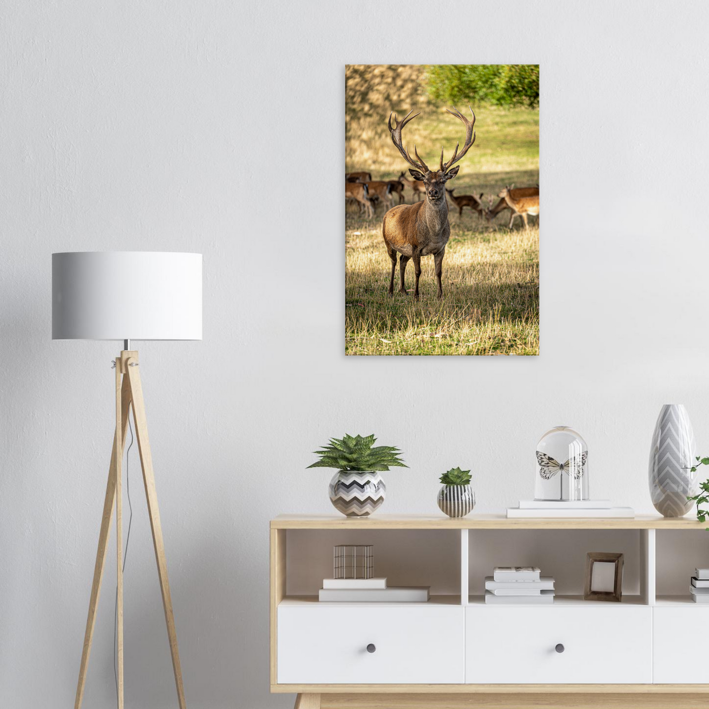Deer Wildlife Animals Art Nursery Photography Wall Decor Kids Room Poster Playroom Artwork Stag Stretched Canvas 122