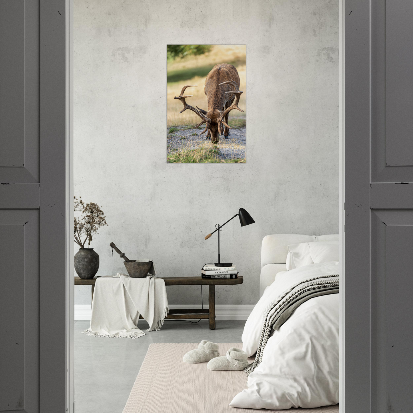 Deer Wildlife Animals Art Nursery Photography Wall Decor Kids Room Poster Playroom Artwork Stag Stretched Canvas 081
