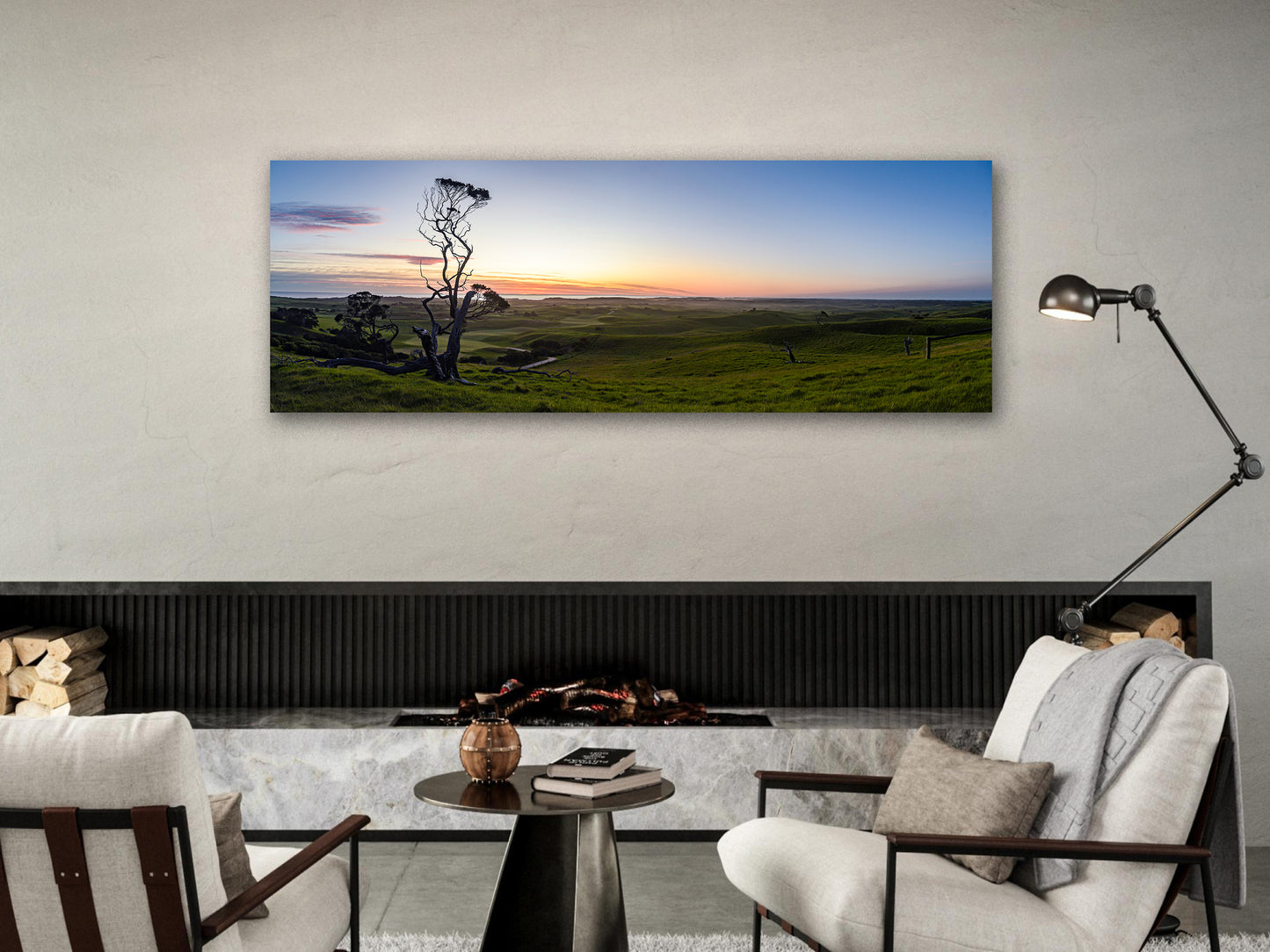Large stretched canvas - sunset bliss, twisted tree by Istvan Maar Photography.