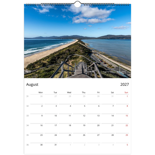 2027 Tasmania Wall Calendar - lifestyle wall display in home interior