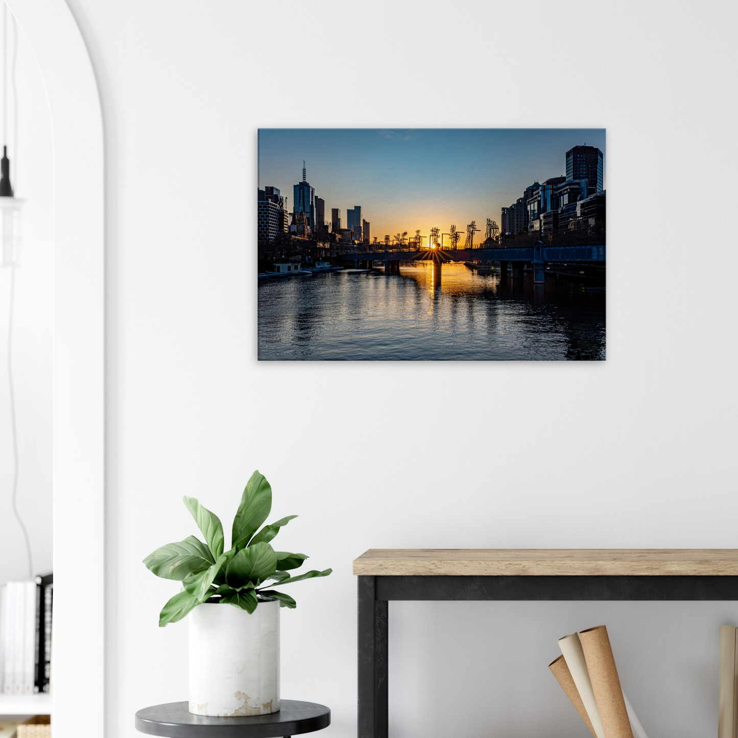 Sunrise on Yarra in Melbourne Poster Canvas by Istvan Maar Photography - lobby