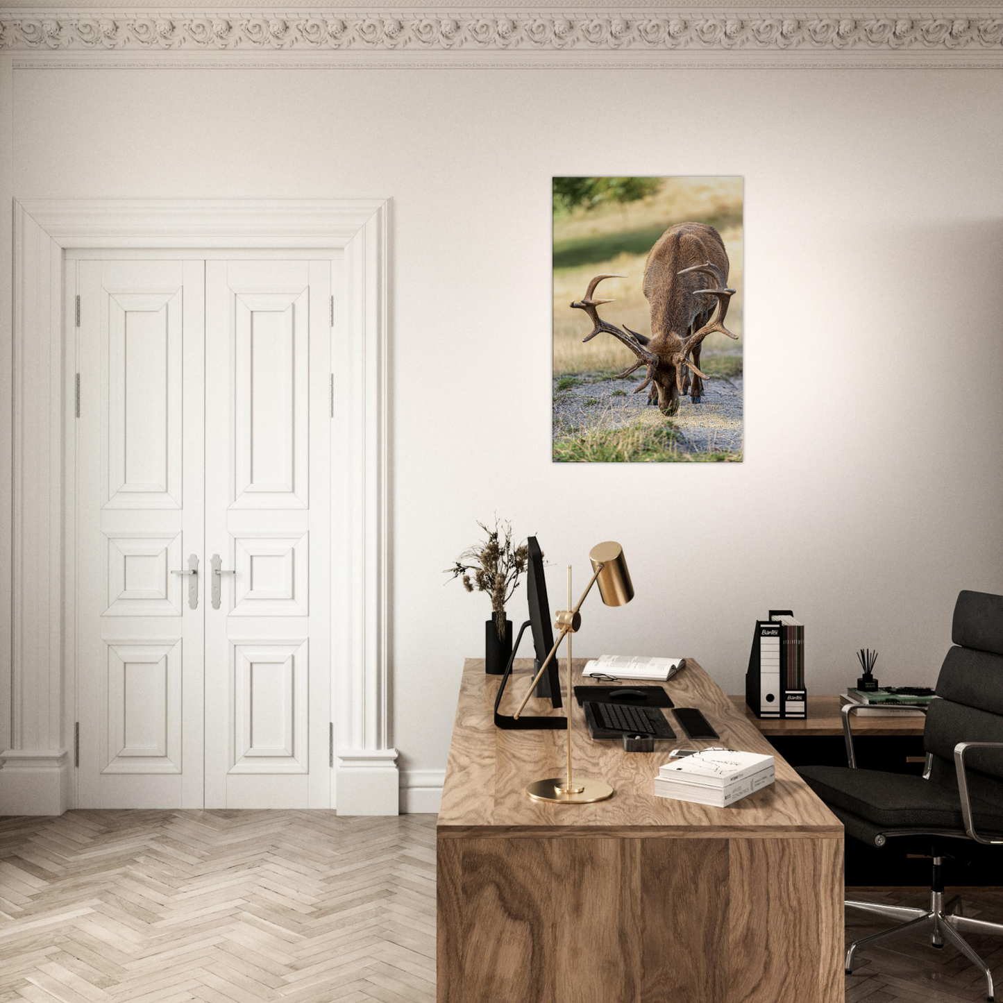 Deer Wildlife Animals Art Nursery Photography Wall Decor Kids Room Poster Playroom Artwork Stag Stretched Canvas 080
