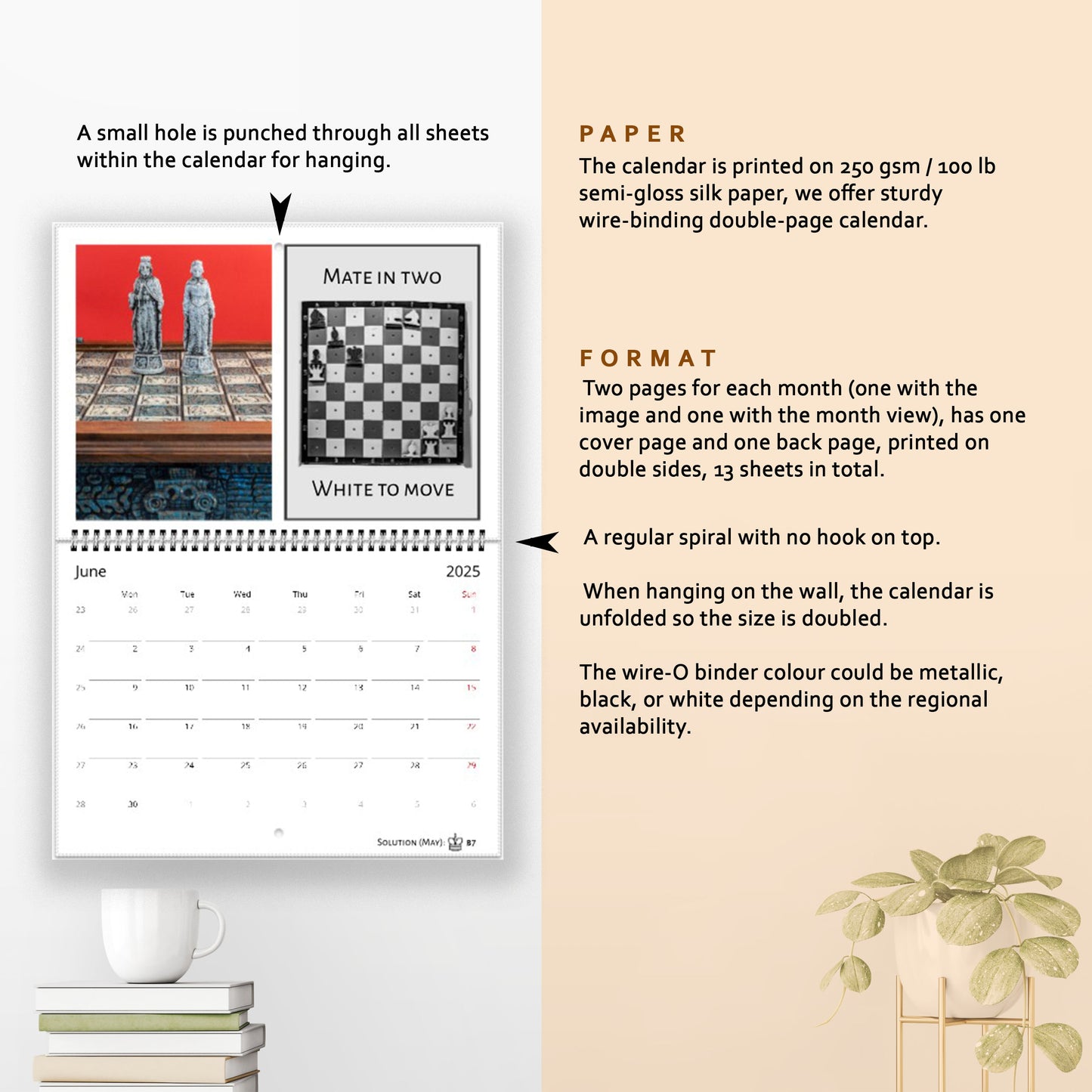 Format of the chess puzzle wall calendar by Istvan Maar Photography