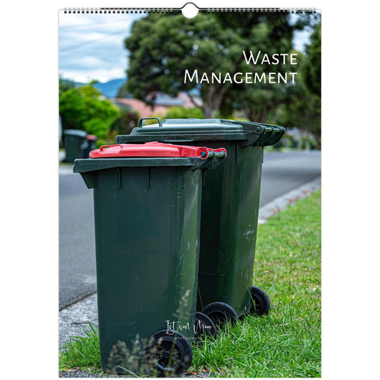 Garbage Management Wall Calendar – front cover featuring waste management vehicle photography by Istvan Maar