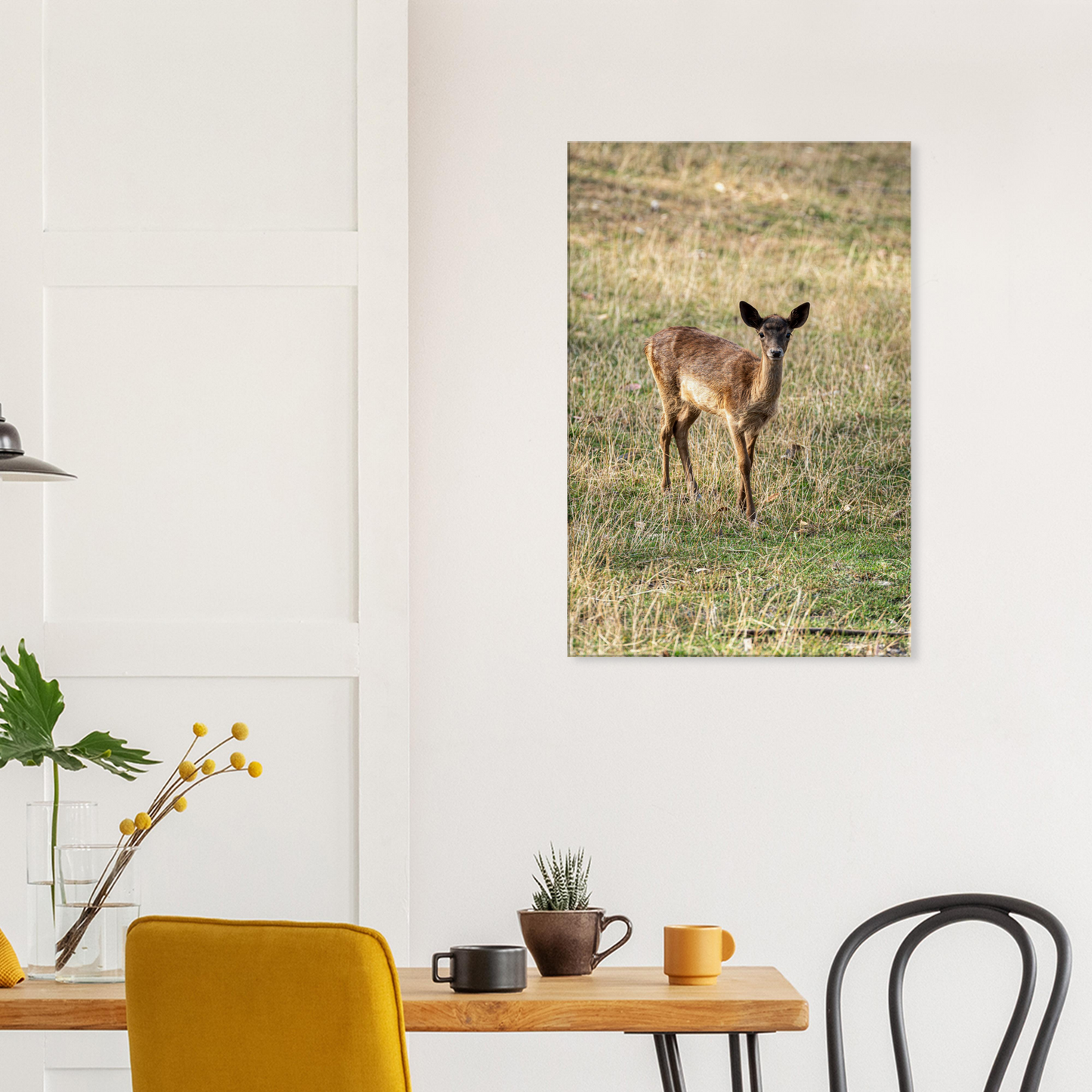 Deer Wildlife Animals Art Nursery Photography Wall Decor Kids Room Poster Playroom Artwork Stag Stretched Canvas 143
