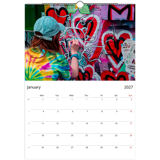 2027 Graffiti Wall Calendar – lifestyle wall display in home interior