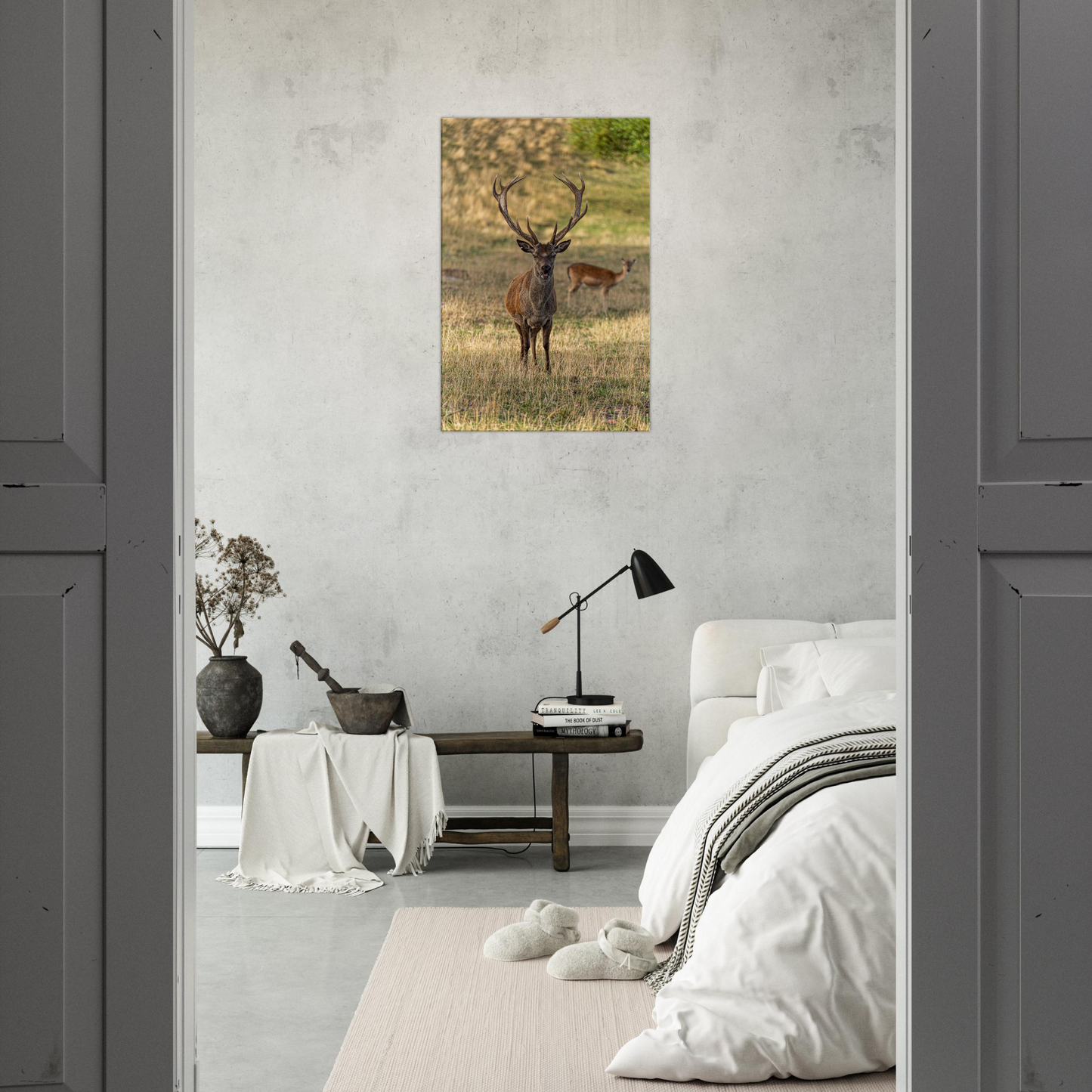 Deer Wildlife Animals Art Nursery Photography Wall Decor Kids Room Poster Playroom Artwork Stag Stretched Canvas 026