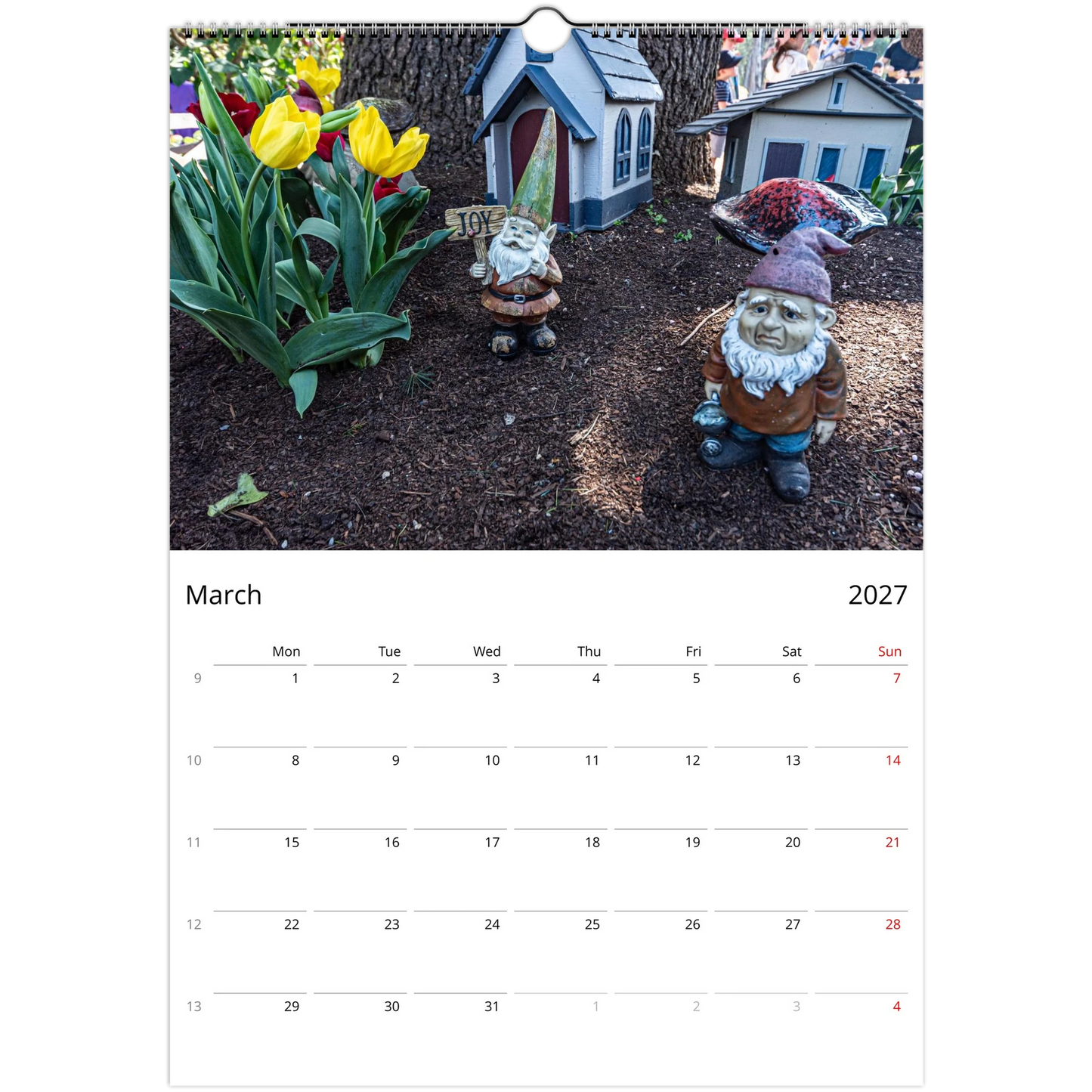 2027 Gnomes Wall Calendar - lifestyle wall display in home interior