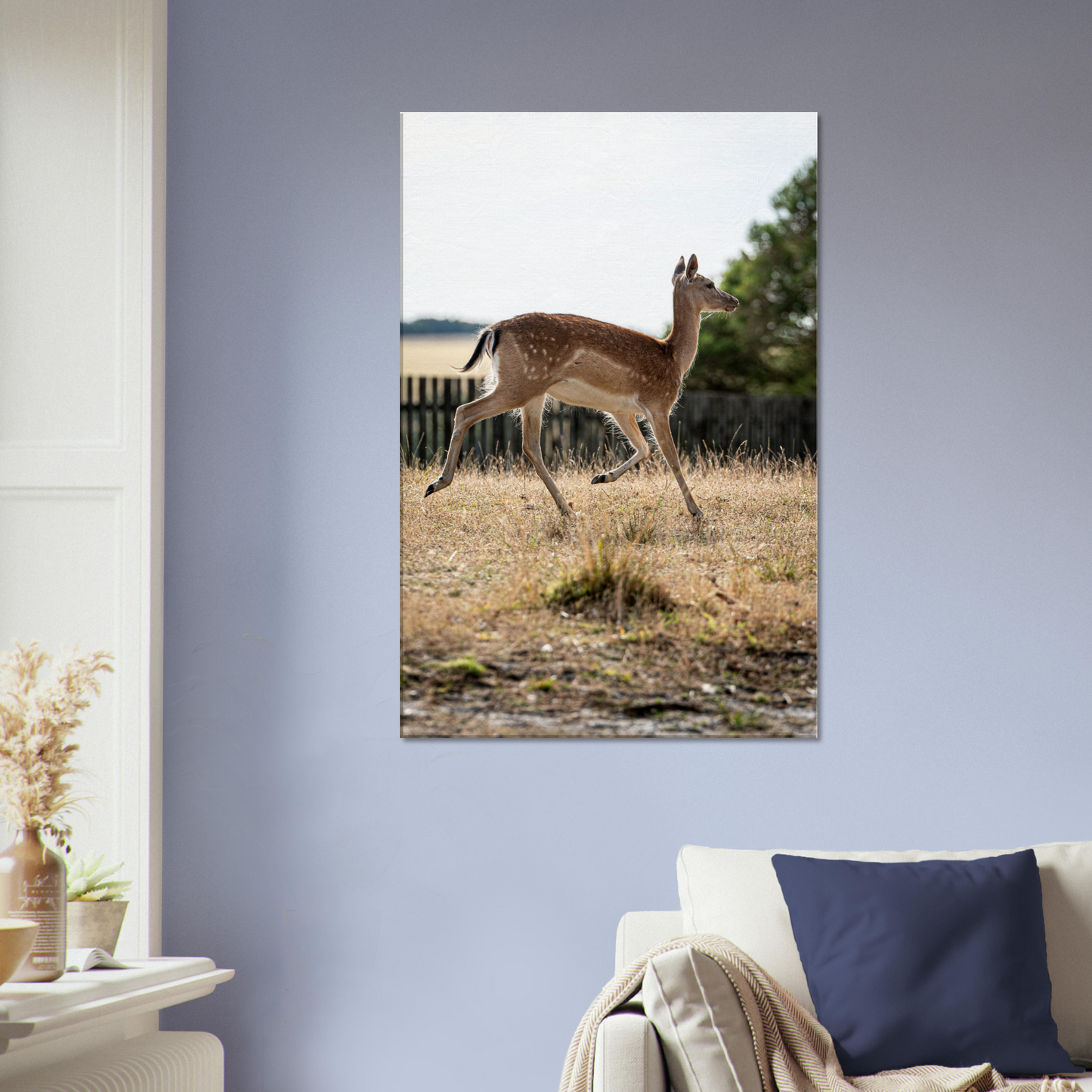 Deer Wildlife Animals Art Nursery Photography Wall Decor Kids Room Poster Playroom Artwork Stag Stretched Canvas 197