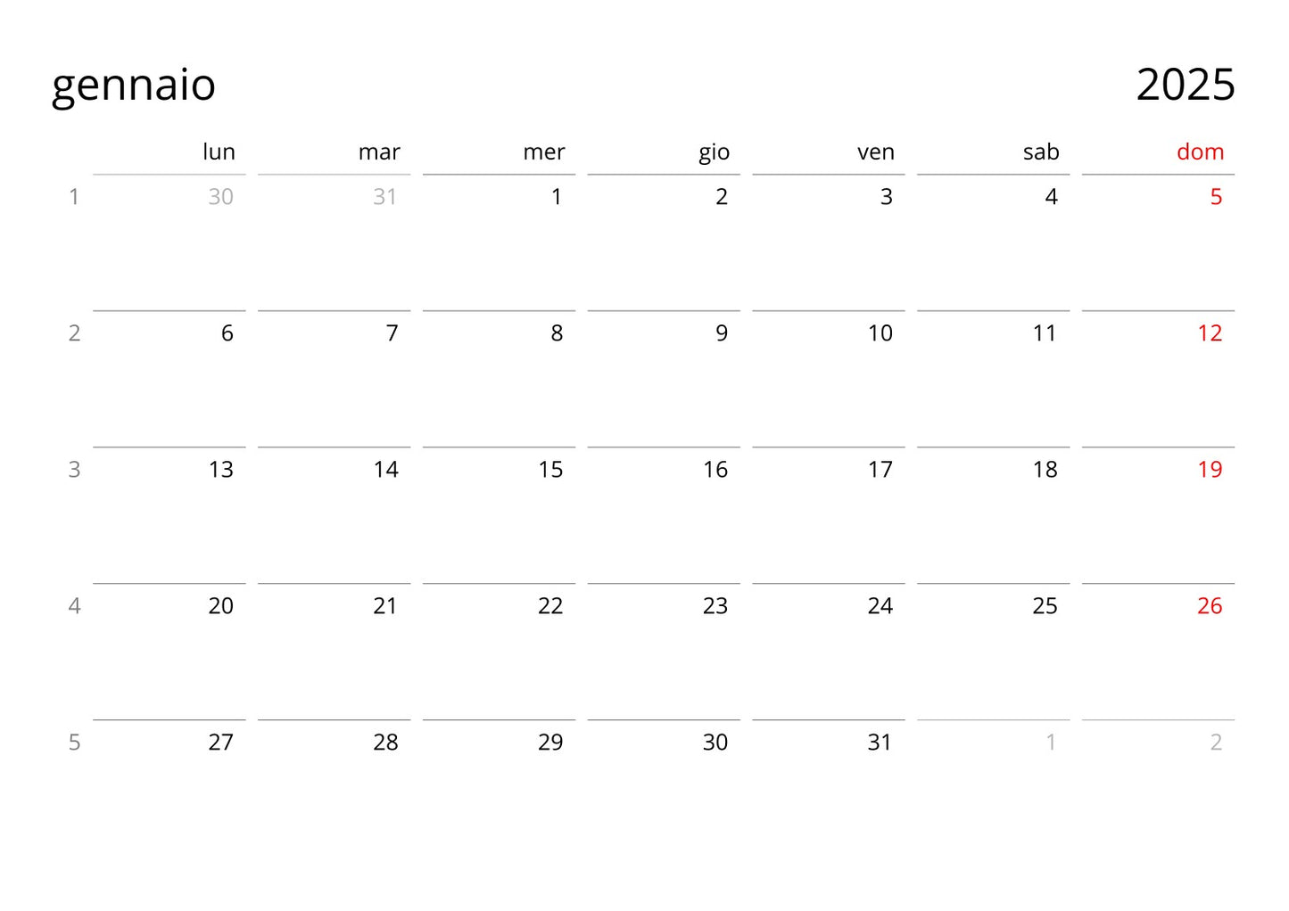 January Calendar Grid of a Chess Wall Calendar by Istvan Maar Photography in Italian