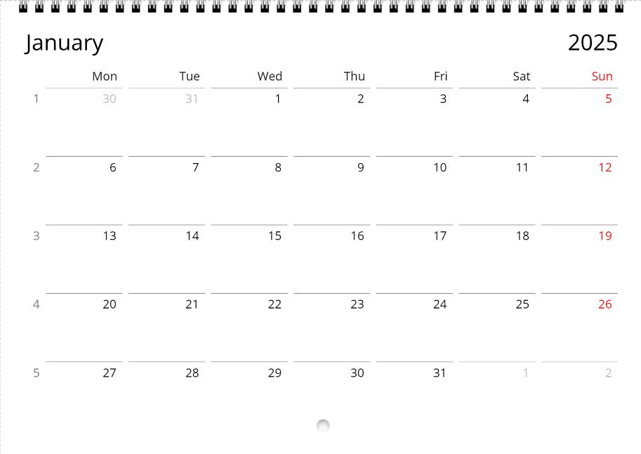 Calendar grid of Chess Calendar by Istvan Maar Photography US & Canada version LT