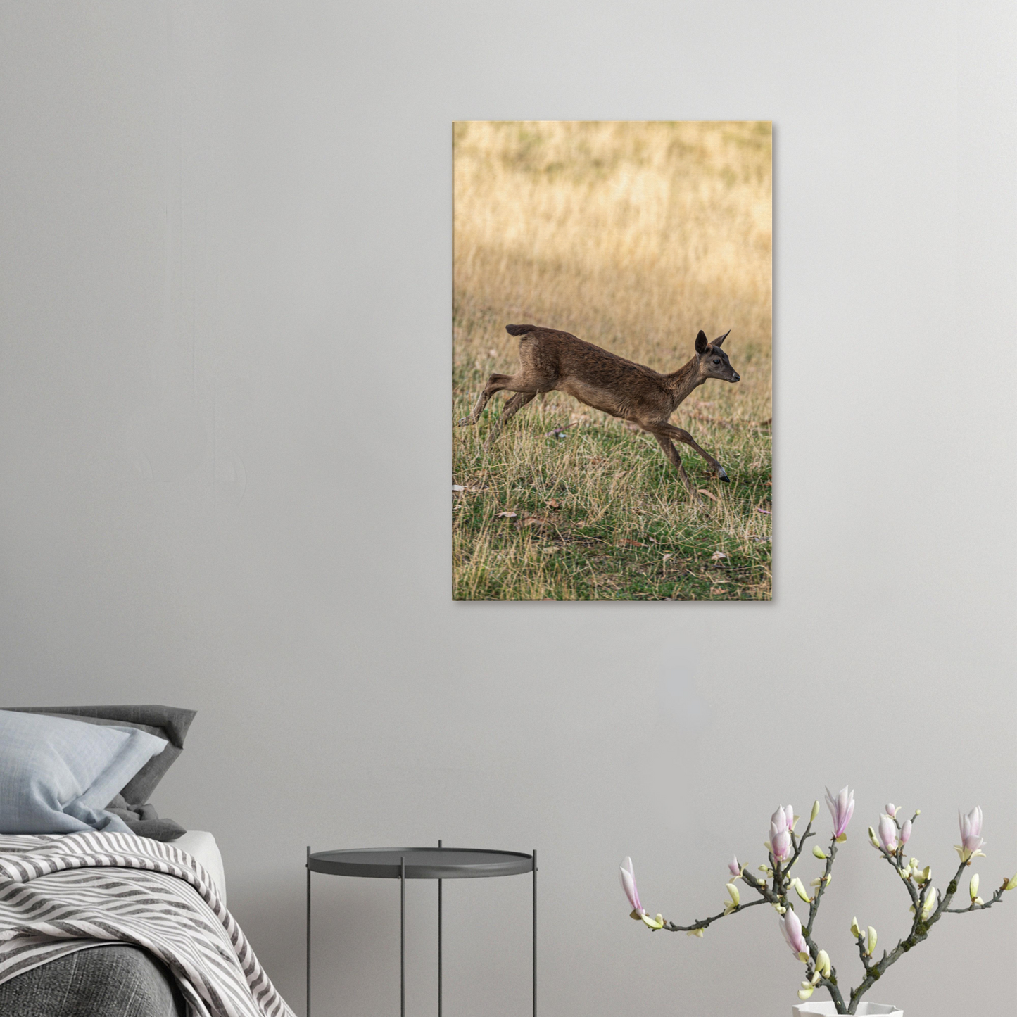 Deer Wildlife Animals Art Nursery Photography Wall Decor Kids Room Poster Playroom Artwork Stag Stretched Canvas 118