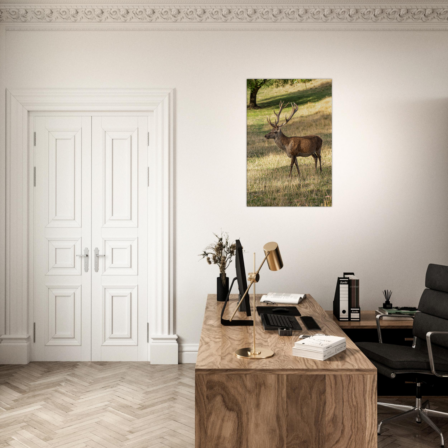 Deer Wildlife Animals Art Nursery Photography Wall Decor Kids Room Poster Playroom Artwork Stag Stretched Canvas 097