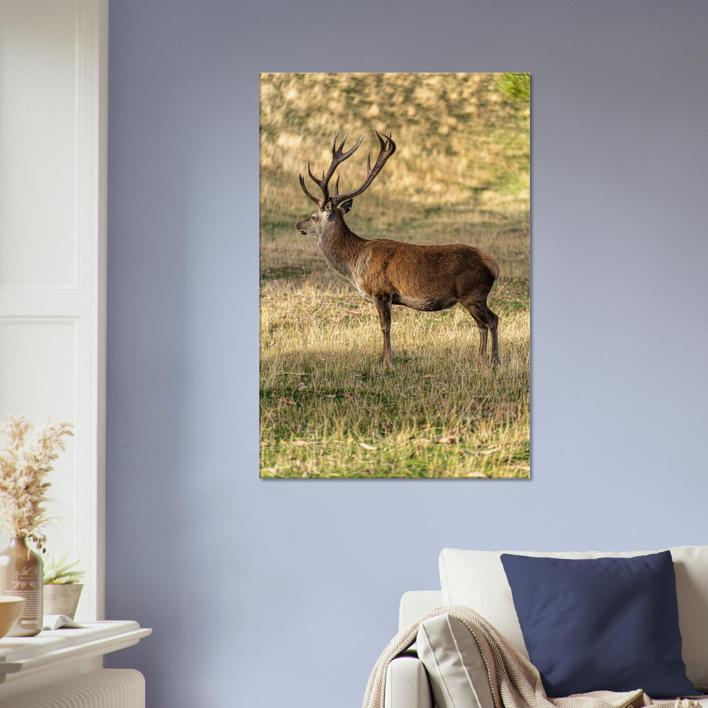 Deer Wildlife Animals Art Nursery Photography Wall Decor Kids Room Poster Playroom Artwork Stag Stretched Canvas 059