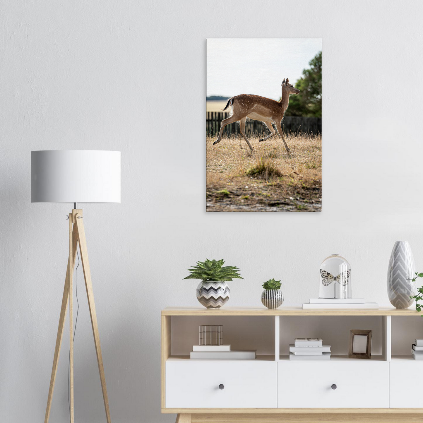 Deer Wildlife Animals Art Nursery Photography Wall Decor Kids Room Poster Playroom Artwork Stag Stretched Canvas 201