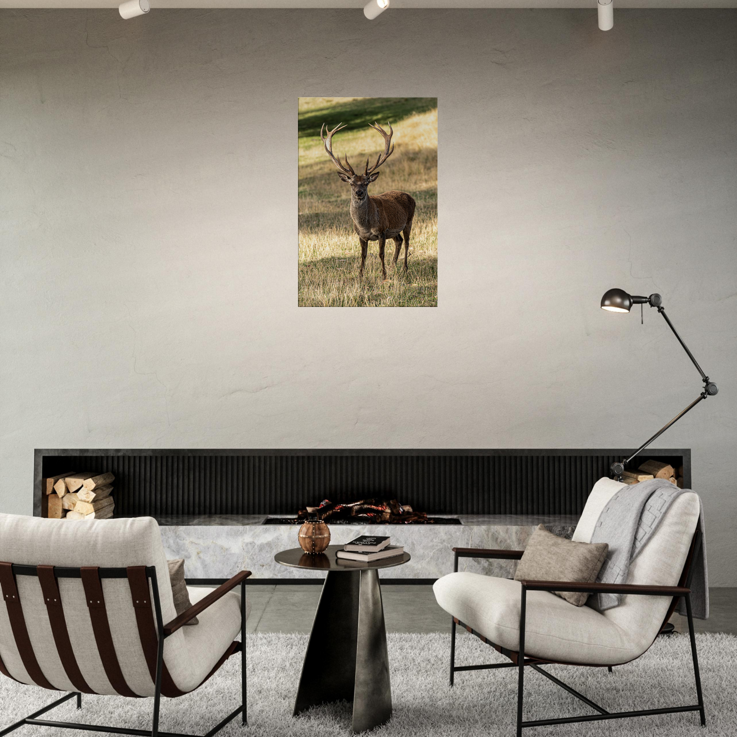 Deer Wildlife Animals Art Nursery Photography Wall Decor Kids Room Poster Playroom Artwork Stag Stretched Canvas 045