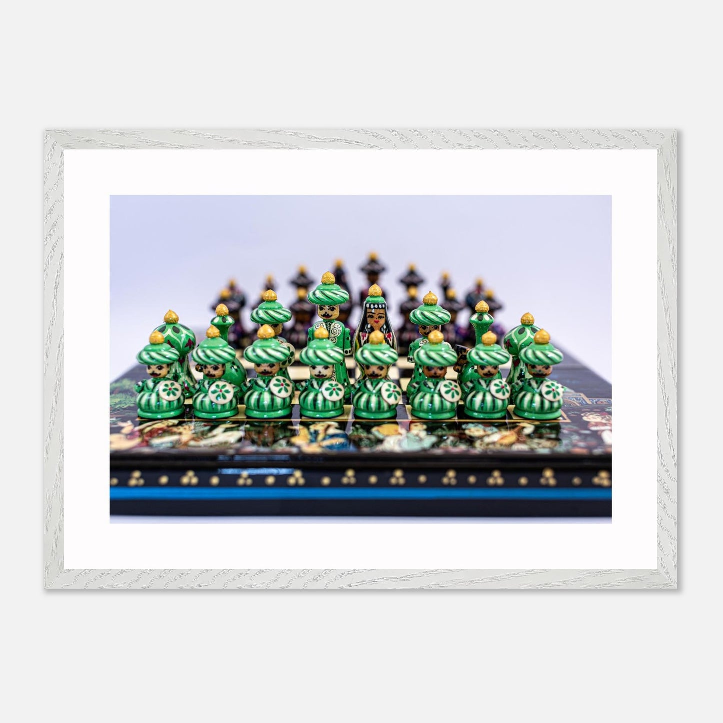 Uzbekistan Chess Set canvas – gift presentation view