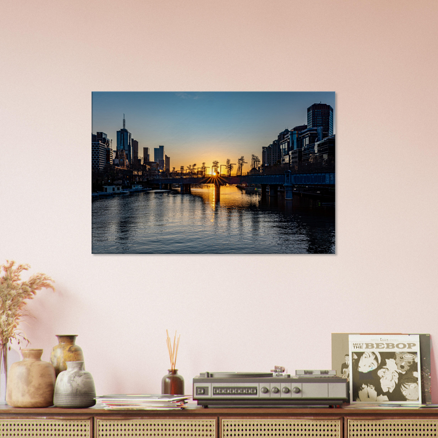 Sunrise on Yarra in Melbourne Poster Canvas by Istvan Maar Photography - Close-up