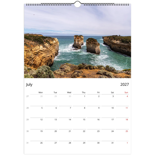 Great Ocean Road Wall Calendar – lifestyle wall display in home interior