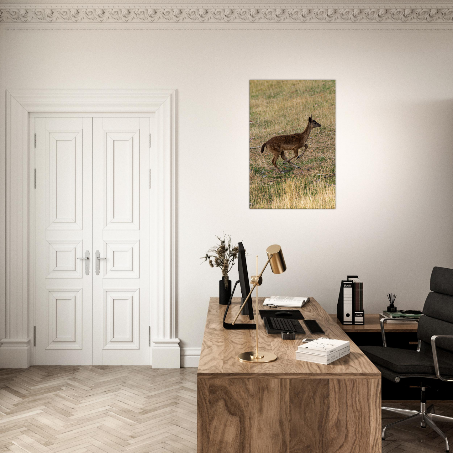 Deer Wildlife Animals Art Nursery Photography Wall Decor Kids Room Poster Playroom Artwork Stag Stretched Canvas 135