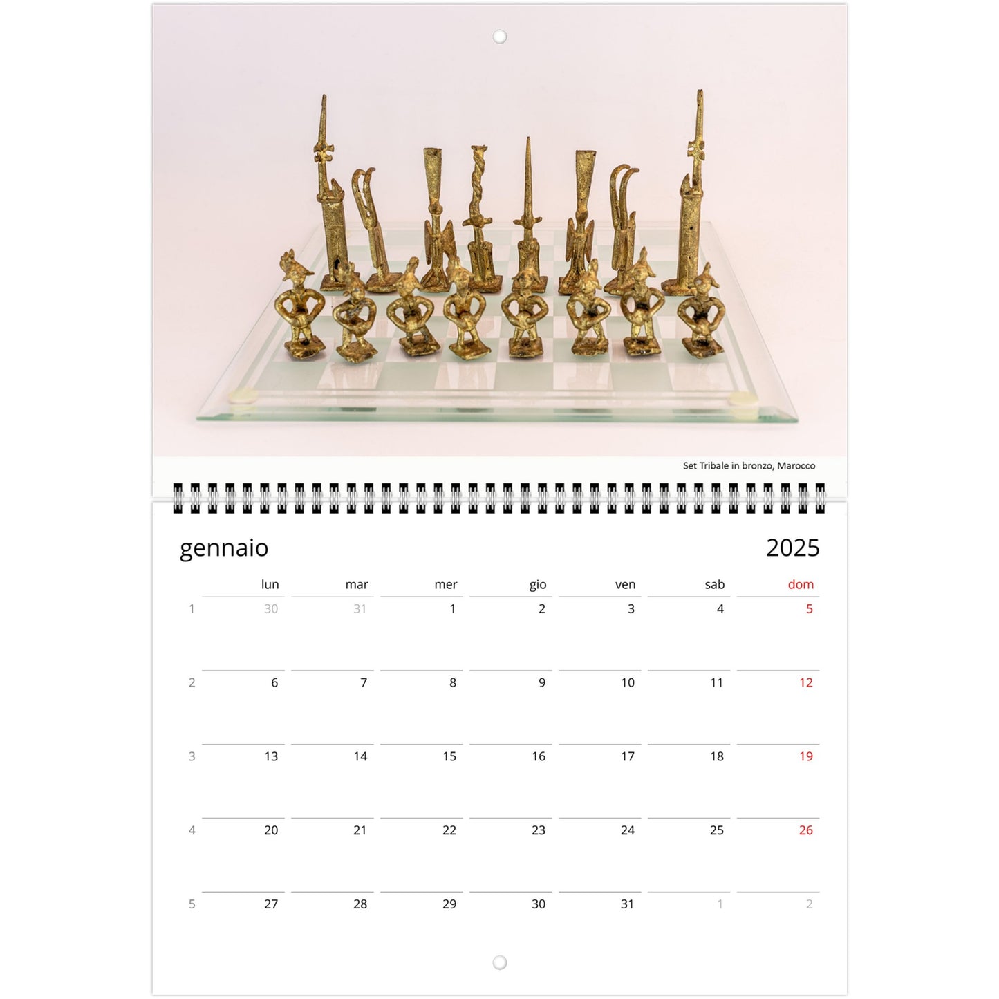 2025 Chess Wall Calendar by Istvan Maar Photography featuring intricate chess sets.
