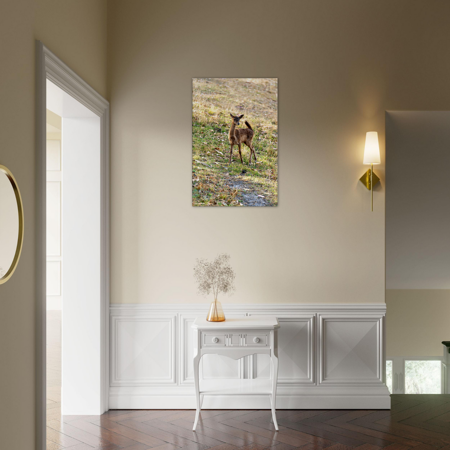 Deer Wildlife Animals Art Nursery Photography Wall Decor Kids Room Poster Playroom Artwork Stag Stretched Canvas 155