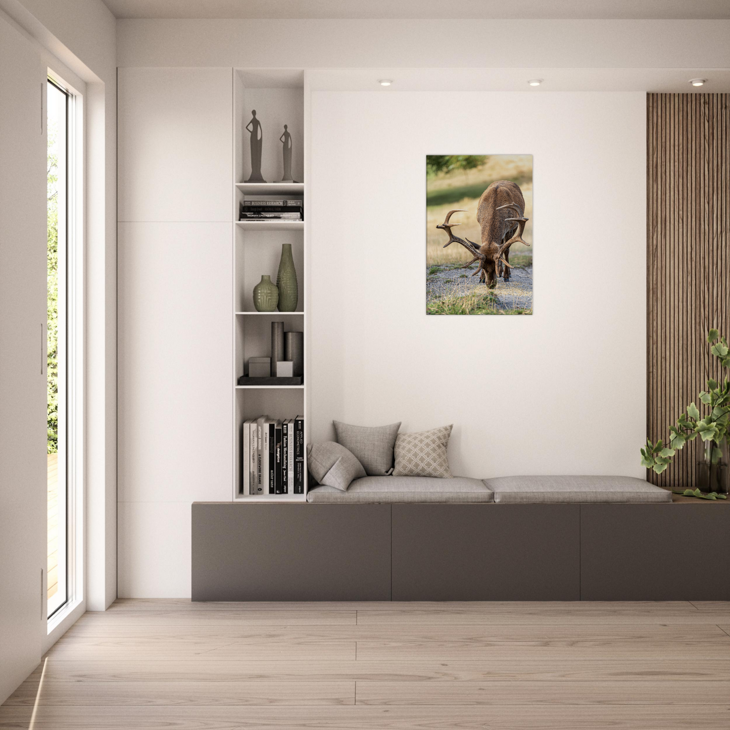 Deer Wildlife Animals Art Nursery Photography Wall Decor Kids Room Poster Playroom Artwork Stag Stretched Canvas 079