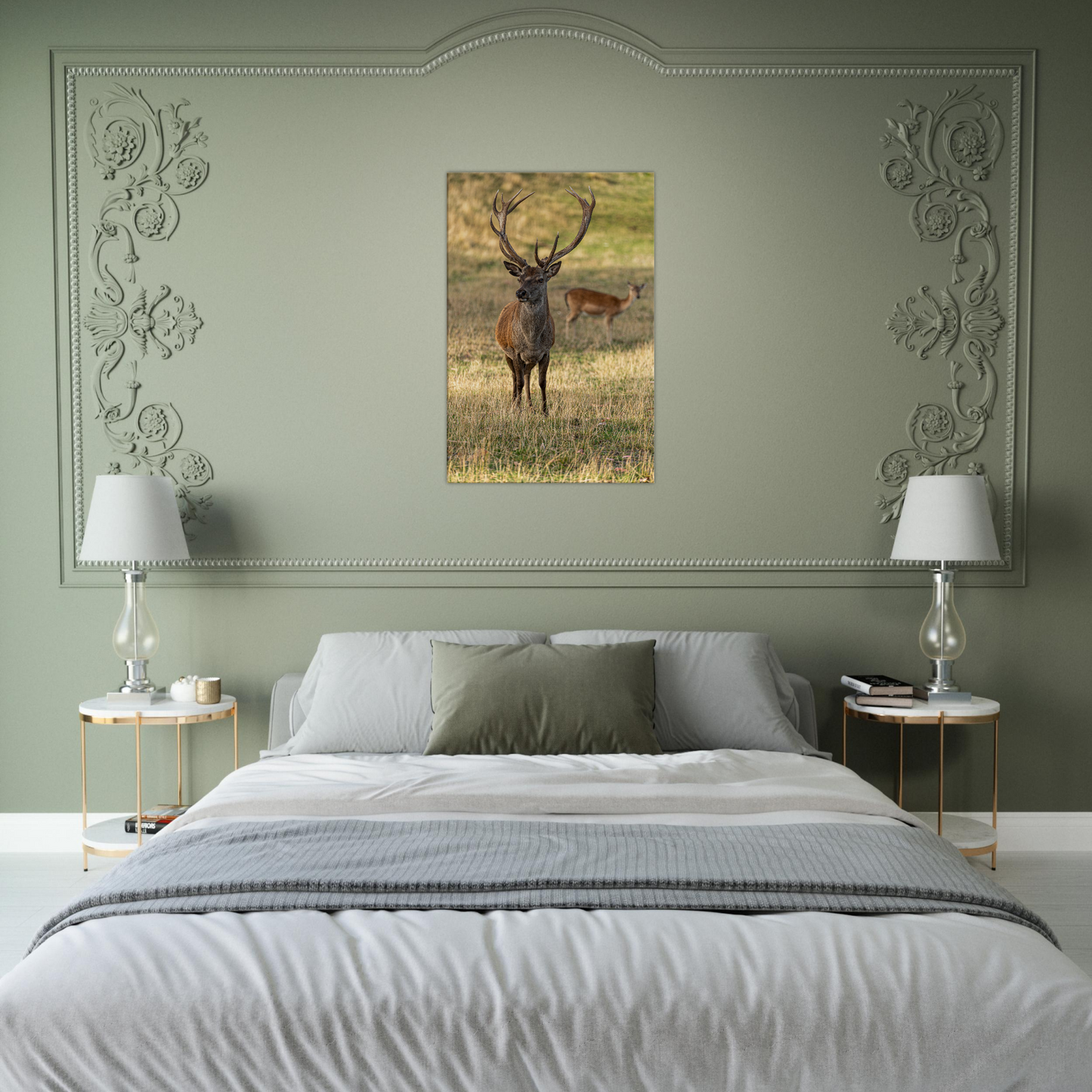 Deer Wildlife Animals Art Nursery Photography Wall Decor Kids Room Poster Playroom Artwork Stag Stretched Canvas 070