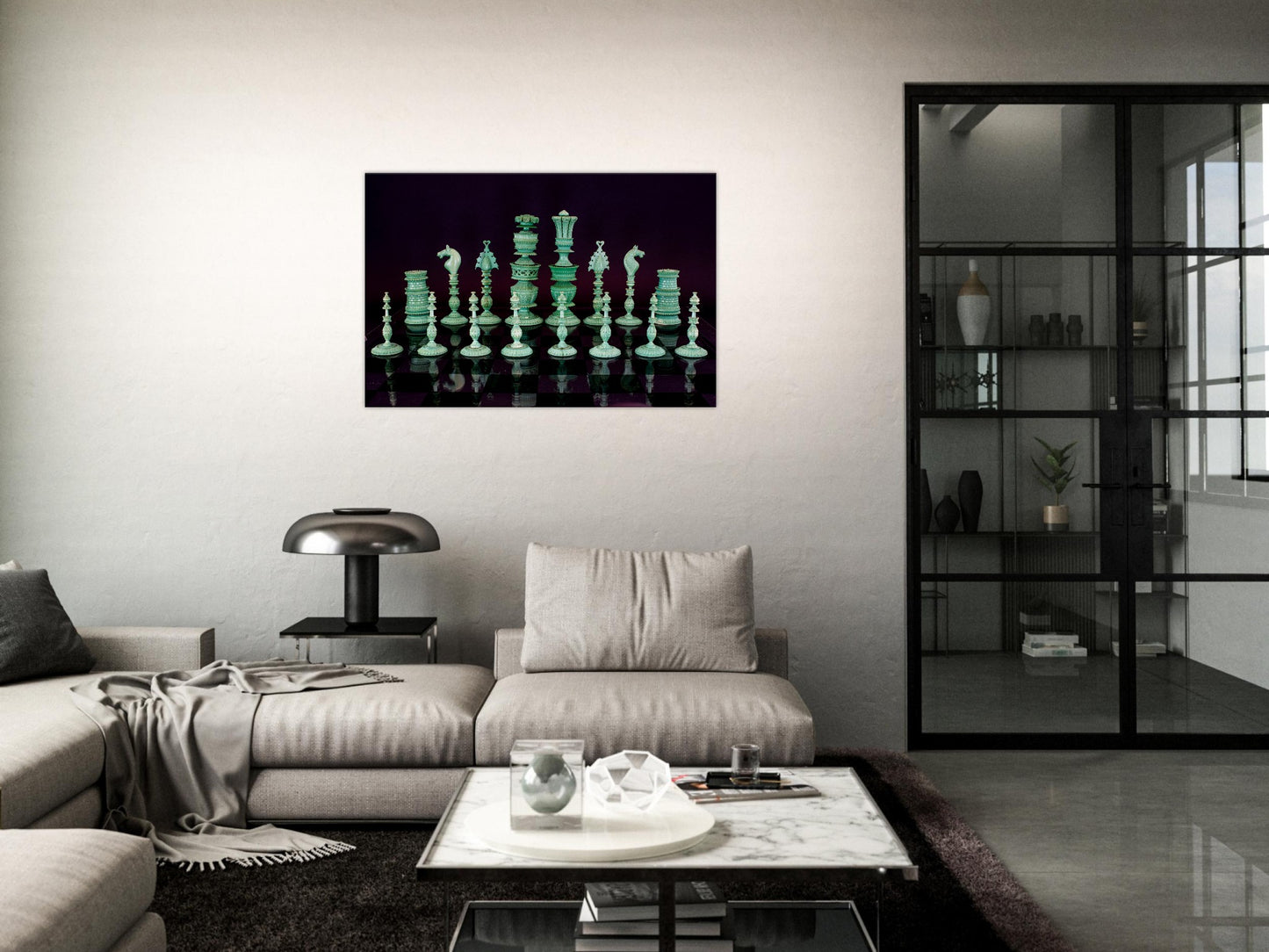 Stretched Canvas Anglo-Indian wooden Chess Set by Istvan Maar Photography home décor