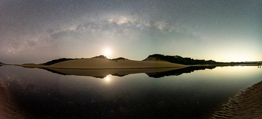 Milky Way panorama over Powlett River mouth near Melbourne — astrophotography by Istvan Maar