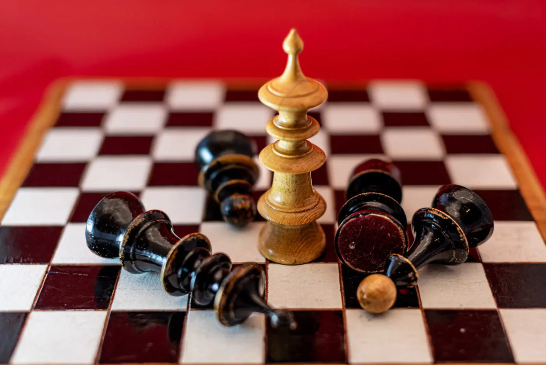Ornate chess board and pieces close-up — fine art chess photography by Istvan Maar