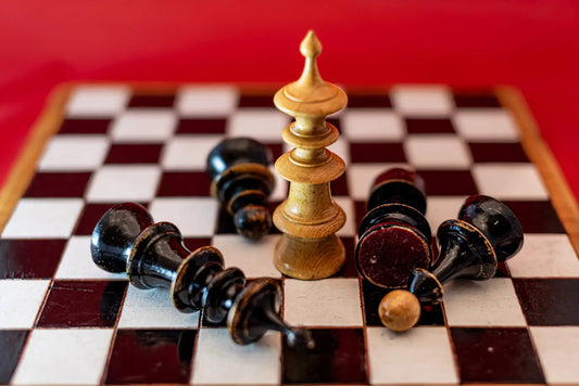 Ornate chess board and pieces close-up — fine art chess photography by Istvan Maar