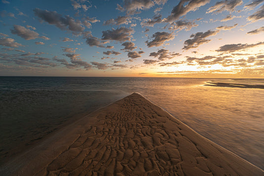 Stars over the beach at Monkey Mia before sunrise, Shark Bay, Western Australia