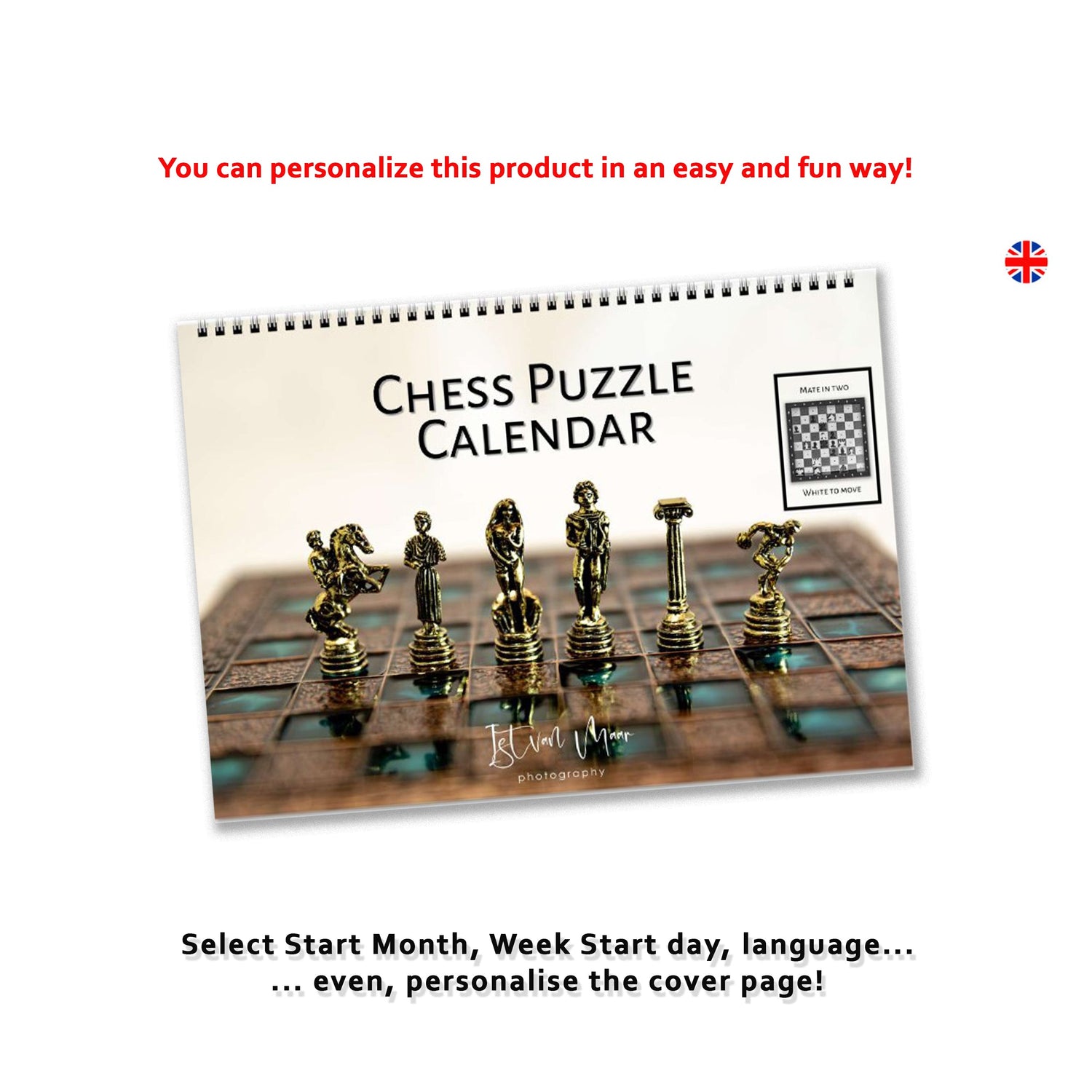 2025 chess puzzle calendar by Istvan Maar Photography