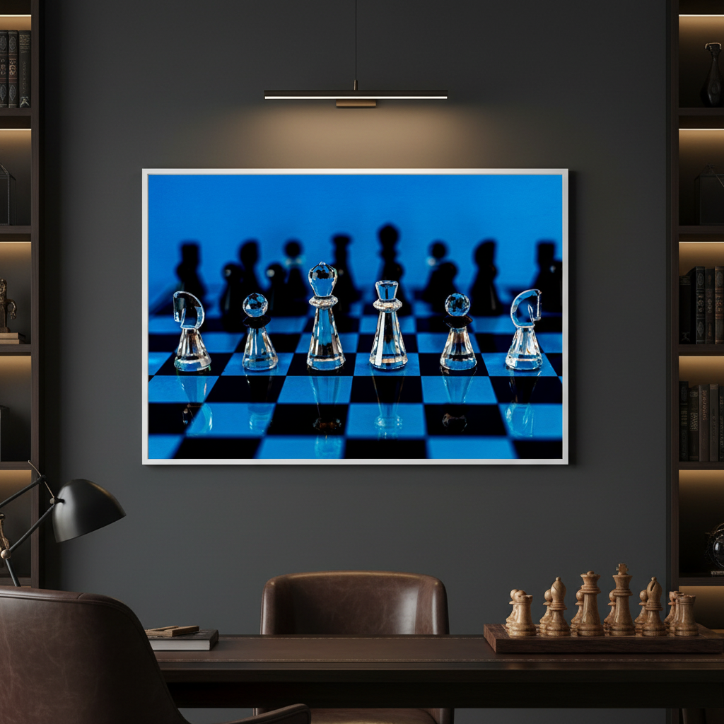Art of Chess - Crystal Pieces Home Decor Print Mockup