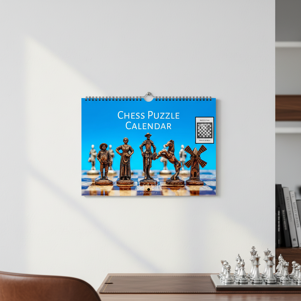 Chess Puzzle Calendar - Horizontal Wall Mockup