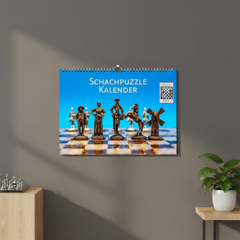 Schachpuzzle Kalender - Medium Dark Background Mockup