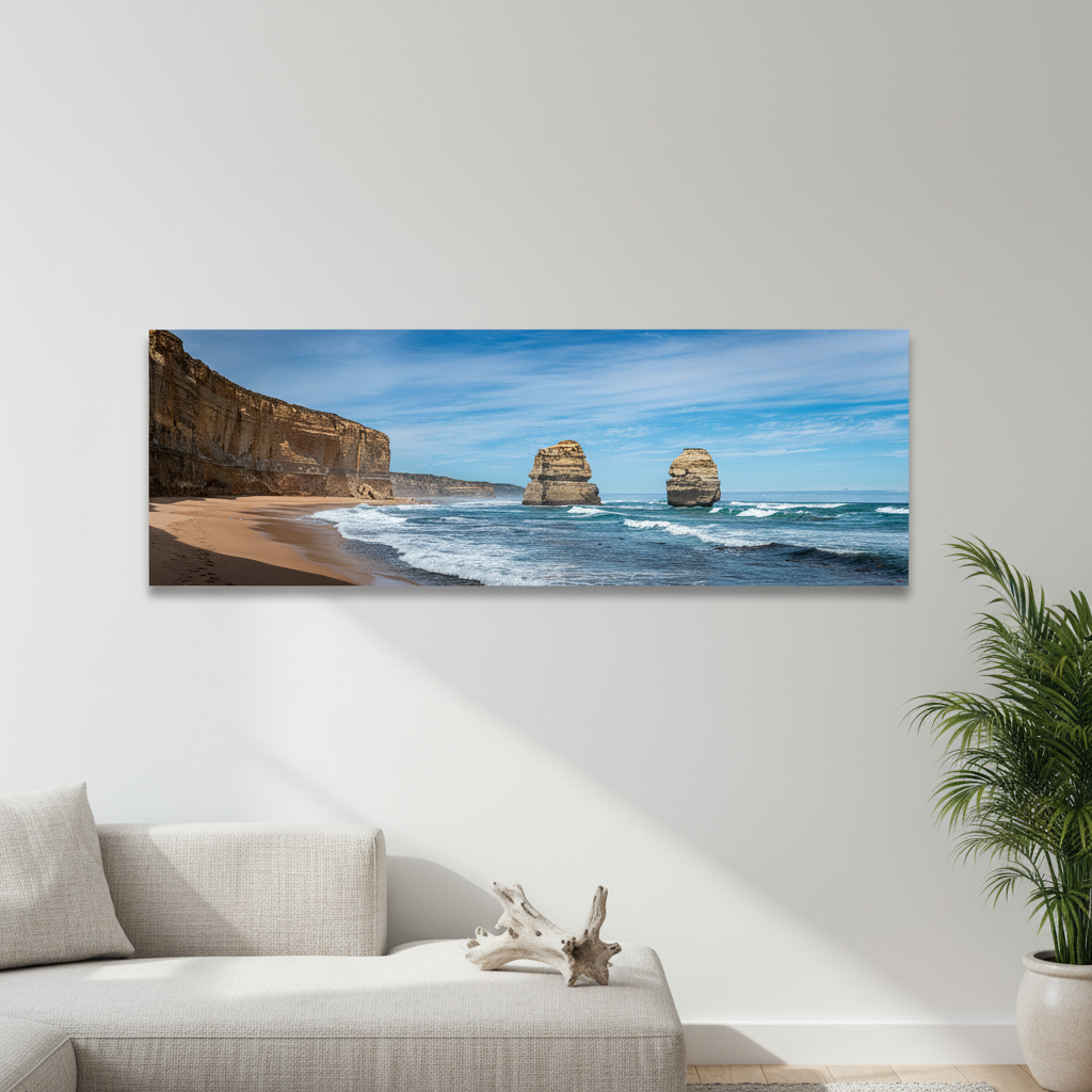 Twelve Apostles Panoramic Canvas - Lifestyle Mockup