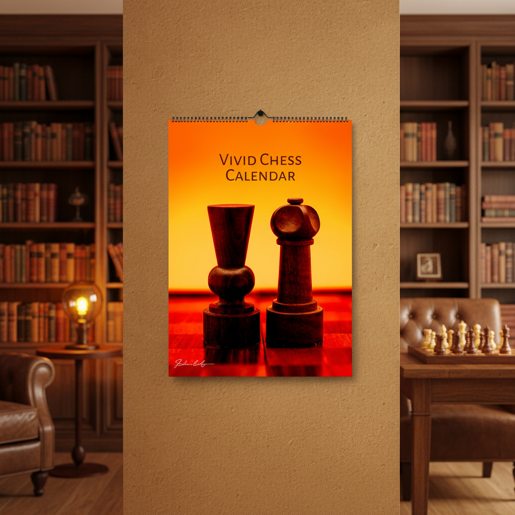 Vivid Chess Calendar – Study Library Mockup