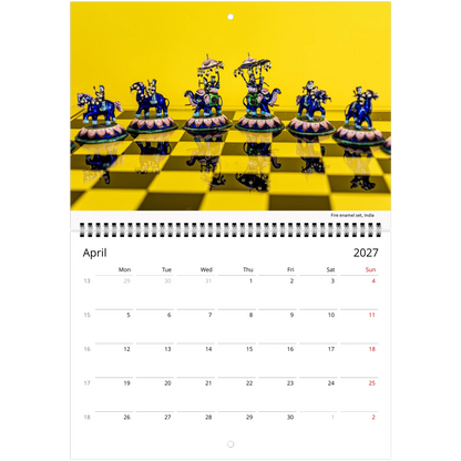 2027 Chess Wall Calendar interior page — fine art chess photography by Istvan Maar Photography
